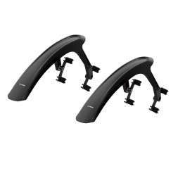 Крылья RBRL RL-240F/R, FOLDING (складные), 20-24", комплект, передне/заднее, на штаны вилки, на задние перья рамы, пластиковые, Black