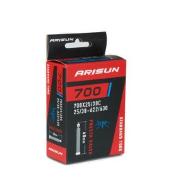 Камера велосипедная Arisun Standard U011015, 700x25/38C (25/38-622/630), FV-48 мм, бутиловая 0.9 мм, инд. упаковка