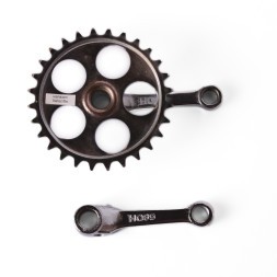 Система шатунов велосипедная, 1 скорость, сталь, 12&amp;quot;, 28T, 89 мм, под клин, серебристый