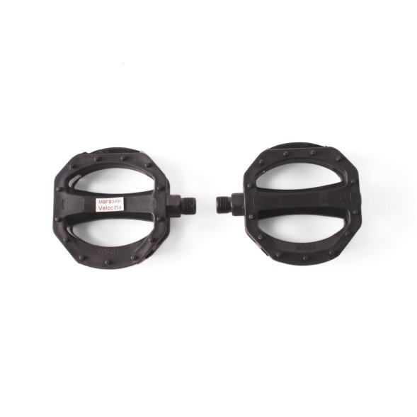 Педали велосипедные Feimin FP-866, резьба, со светоотражателями, пластиковые, 88x90 мм, черный