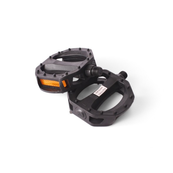 Педали велосипедные Feimin FP-866, резьба, со светоотражателями, пластиковые, 88x90 мм, черный