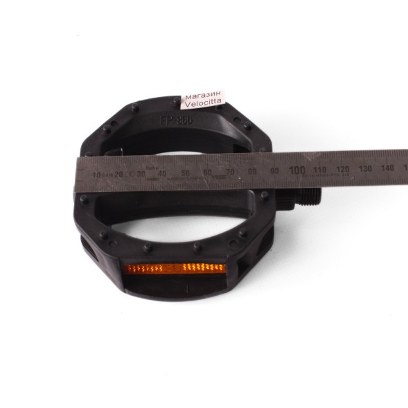 Педали велосипедные Feimin FP-866, резьба, со светоотражателями, пластиковые, 88x90 мм, черный