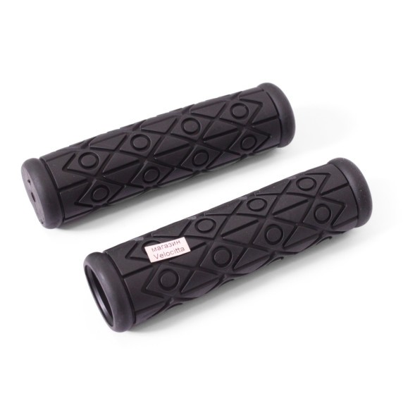 Рукоятки руля (грипсы, комплект) SR-45, 120 мм, резиновые, черный