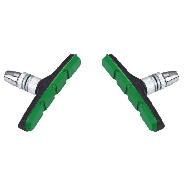 Тормозные колодки Rapida BS-124, 70 мм, V-Brake, двухкомпонентные, зеленый, на блистере