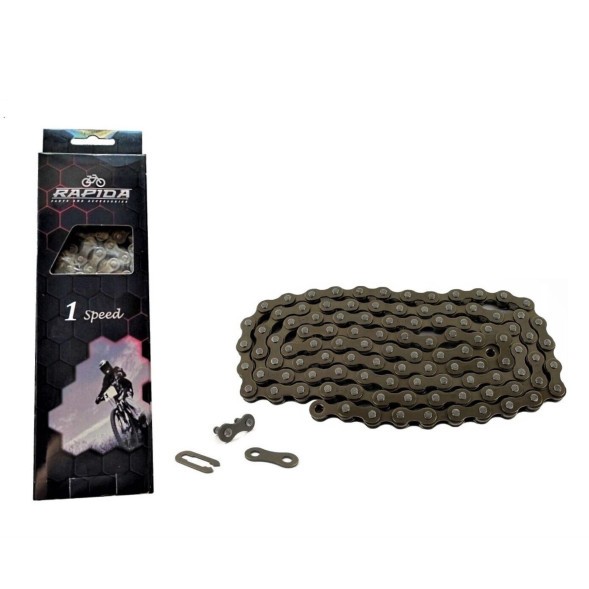 Цепь велосипедная Rapida LT-1001-1, односкоростная, тормозная, 116 звеньев, 1/2&amp;quot;x 1/8&amp;quot;, звено 8.6 мм, с замком