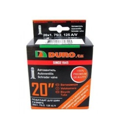 Велокамера Duro 20x1.75/2.125, авто-ниппель, A/V, бутиловая, в торг. упаковке