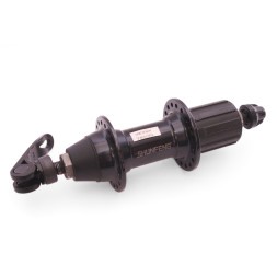 Втулка задняя Shunfeng SF-A231R black, ось 3/8"х135x145 мм, алюмин., под V-br, под кассету 8/10 скоростей, с эксцентриком, 36H, торг. уп.